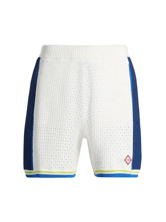 Casablanca Men's Side-Stripe Crochet Shorts
