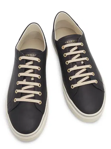 Brunello Cucinelli Men's Leather Low-Top Sneakers | Thumbnail 4