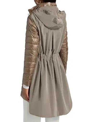 HERNO Women's Shiny Nylon High-Low Jacket - Taupe - Size 2 | Thumbnail 5 HERNO Women's Shiny Nylon High-Low Jacket - Taupe - Size 2 | Thumbnail 5