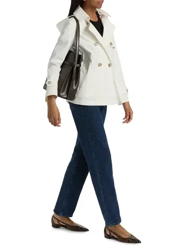 HERNO Women's Hooded Cotton Short Trench Coat - White - Size 6 | Thumbnail 2 HERNO Women's Hooded Cotton Short Trench Coat - White - Size 6 | Thumbnail 2
