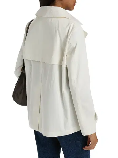 HERNO Women's Hooded Cotton Short Trench Coat - White - Size 6 | Thumbnail 6 HERNO Women's Hooded Cotton Short Trench Coat - White - Size 6 | Thumbnail 6