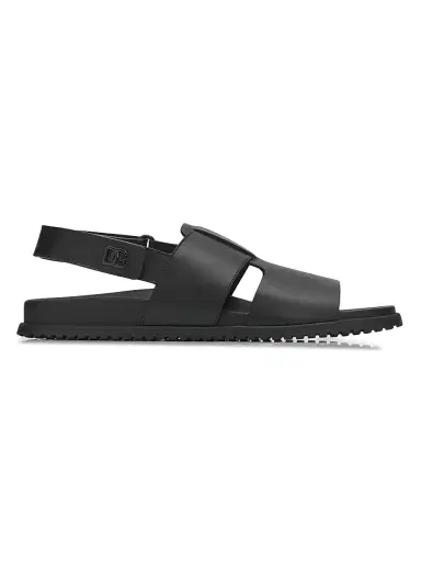 Dolce & Gabbana Men's Leather Sandals - Nero - Size 13 | Thumbnail 1 Dolce & Gabbana Men's Leather Sandals - Nero - Size 13 | Thumbnail 1
