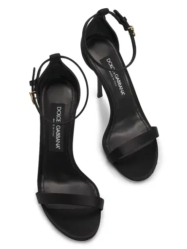 Dolce & Gabbana Women's Raso 105MM Stiletto-Heel Satin Sandals - Nero - Size 12 | Thumbnail 4 Dolce & Gabbana Women's Raso 105MM Stiletto-Heel Satin Sandals - Nero - Size 12 | Thumbnail 4