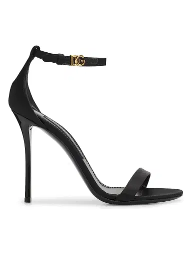 Dolce & Gabbana Women's Raso 105MM Stiletto-Heel Satin Sandals - Nero - Size 12 | Thumbnail 1 Dolce & Gabbana Women's Raso 105MM Stiletto-Heel Satin Sandals - Nero - Size 12 | Thumbnail 1