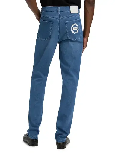 Stefano Ricci Men's Light Wash Tapered Straight-Leg Jeans - Blue Light Wash - Size 40 | Thumbnail 5 Stefano Ricci Men's Light Wash Tapered Straight-Leg Jeans - Blue Light Wash - Size 40 | Thumbnail 5