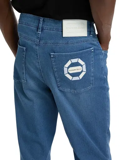 Stefano Ricci Men's Light Wash Tapered Straight-Leg Jeans - Blue Light Wash - Size 40 | Thumbnail 6 Stefano Ricci Men's Light Wash Tapered Straight-Leg Jeans - Blue Light Wash - Size 40 | Thumbnail 6