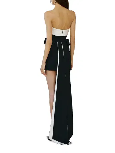 The New Arrivals Ilkyaz Ozel Women's Lalani Dark Matter Sash-Detail Crêpe Minidress | Thumbnail 4