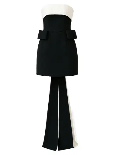 The New Arrivals Ilkyaz Ozel Women's Lalani Dark Matter Sash-Detail Crêpe Minidress | Thumbnail 1