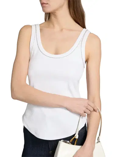 Cinq à Sept Women's Wilma Rhinestone-Embellished Tank - White - Size XL | Thumbnail 6 Cinq à Sept Women's Wilma Rhinestone-Embellished Tank - White - Size XL | Thumbnail 6