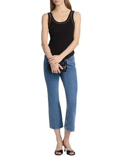 Cinq à Sept Women's Quenta Rhinestone-Embellished Tank - Black | Thumbnail 2