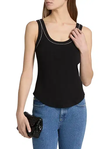 Cinq à Sept Women's Quenta Rhinestone-Embellished Tank - Black | Thumbnail 3
