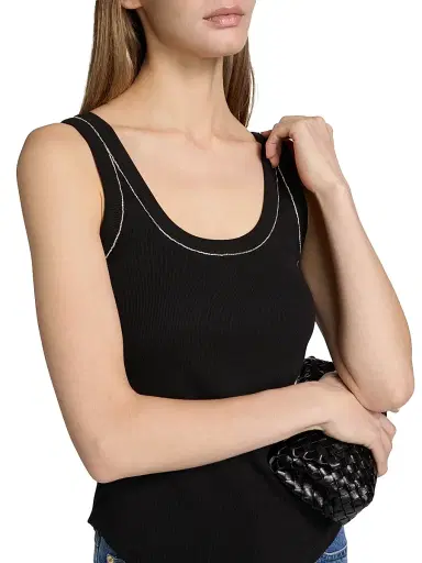 Cinq à Sept Women's Quenta Rhinestone-Embellished Tank - Black | Thumbnail 6