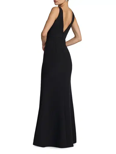 Mac Duggal Women's Bow Crepe Sleeveless Mermaid Gown - Black - Size 12 | Thumbnail 2