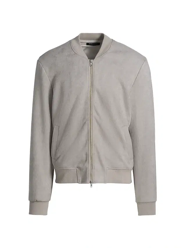 Men's Maverick Faux Suede Bomber Jacket - Cool Grey