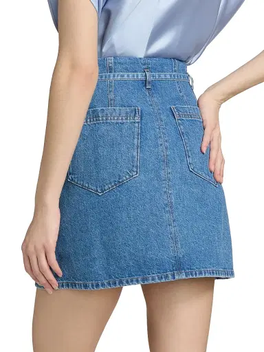 TANYA TAYLOR Women's Annika Denim Miniskirt - Medium Indigo Blue - Size 12 | Thumbnail 5