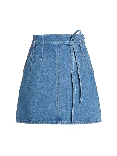 TANYA TAYLOR Women's Annika Denim Miniskirt - Medium Indigo Blue - Size 12 | Thumbnail 1