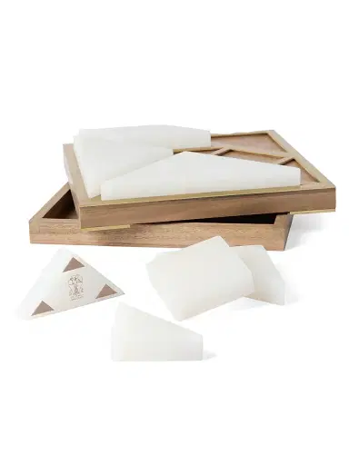 Brunello Cucinelli Onyx, Walnut Wood and Brass Tangram Set | Thumbnail 2 Brunello Cucinelli Onyx, Walnut Wood and Brass Tangram Set | Thumbnail 2
