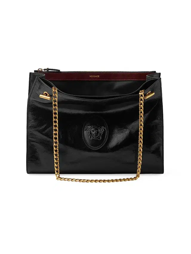 Versace Women's La Vacanza Cabine Leather Shoulder Bag - Black Gold