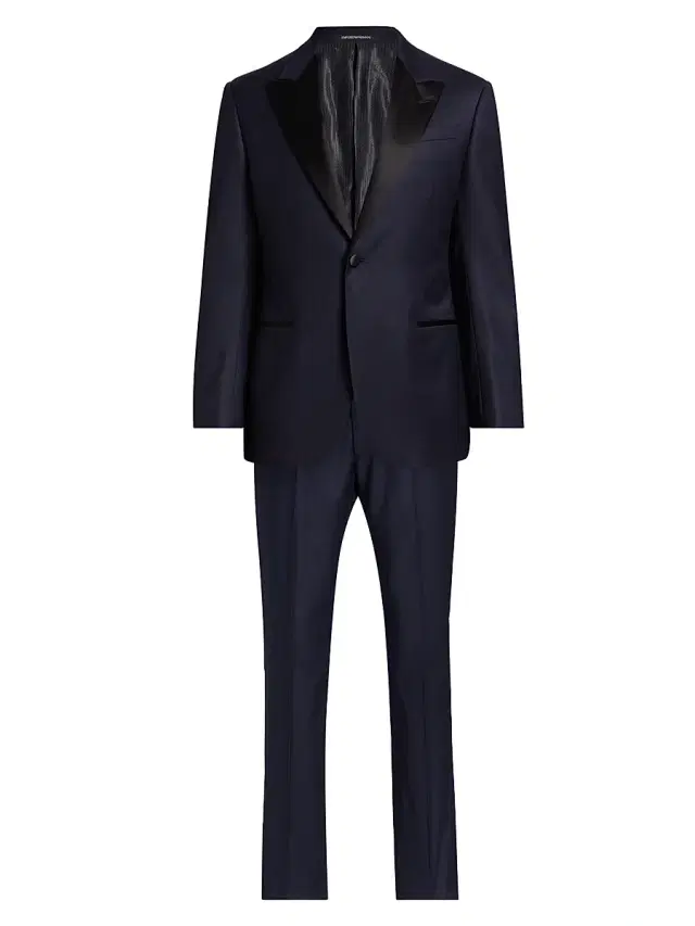 Emporio Armani Men's Solid Stretch-Virgin Wool Tuxedo - Navy
