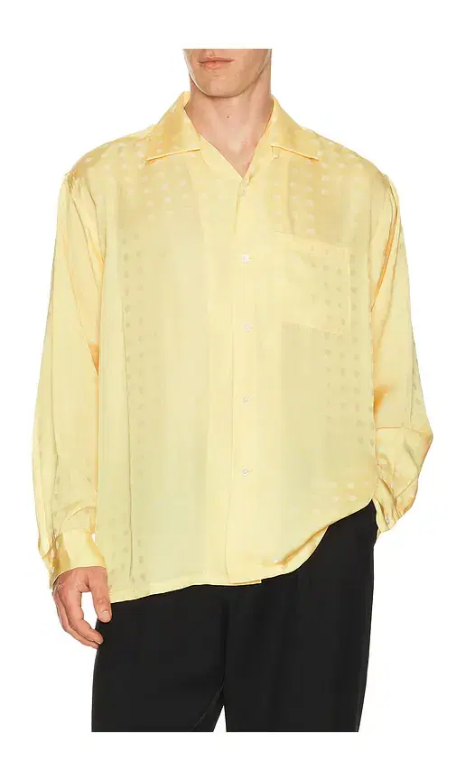 Beams Plus Open Collar Cupro Dot Pattern