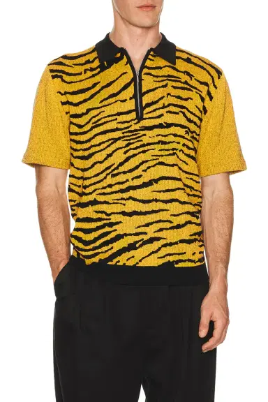 Beams Plus Half Zip Knit Polo Animal Jacquard | Thumbnail 3 Beams Plus Half Zip Knit Polo Animal Jacquard | Thumbnail 3