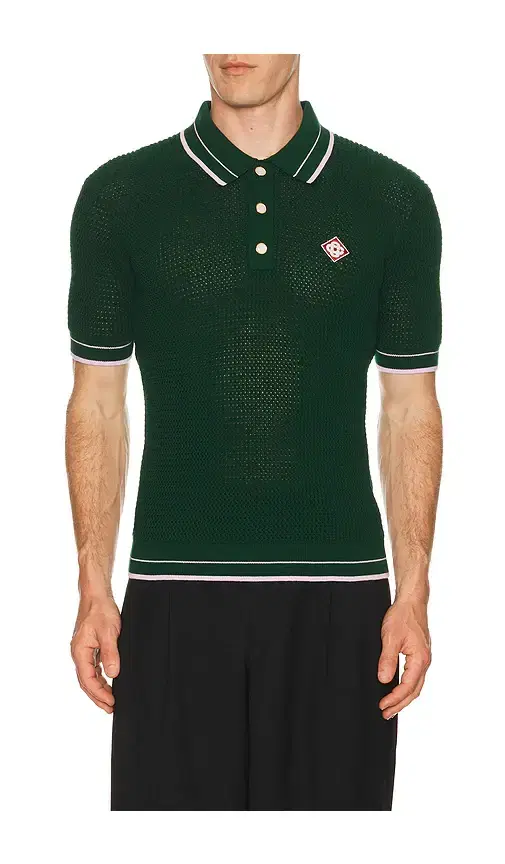 Casablanca Mock Mini Crochet Polo