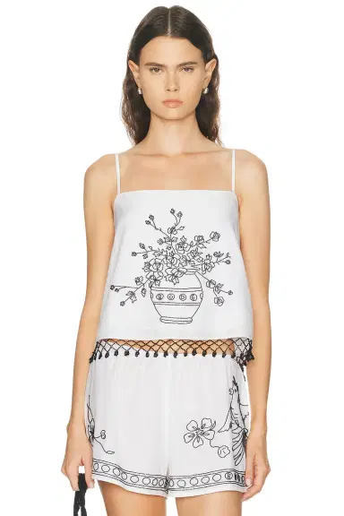BODE Beaded Rosebloom Tank Top | Thumbnail 1 BODE Beaded Rosebloom Tank Top | Thumbnail 1