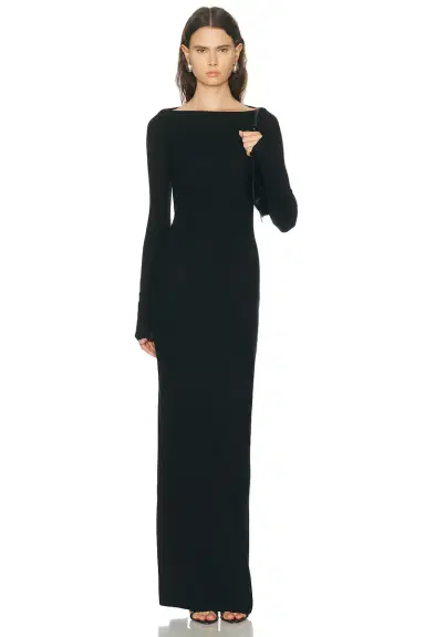 ÉTERNE Long Sleeve Boatneck Maxi Dress | Thumbnail 1 ÉTERNE Long Sleeve Boatneck Maxi Dress | Thumbnail 1