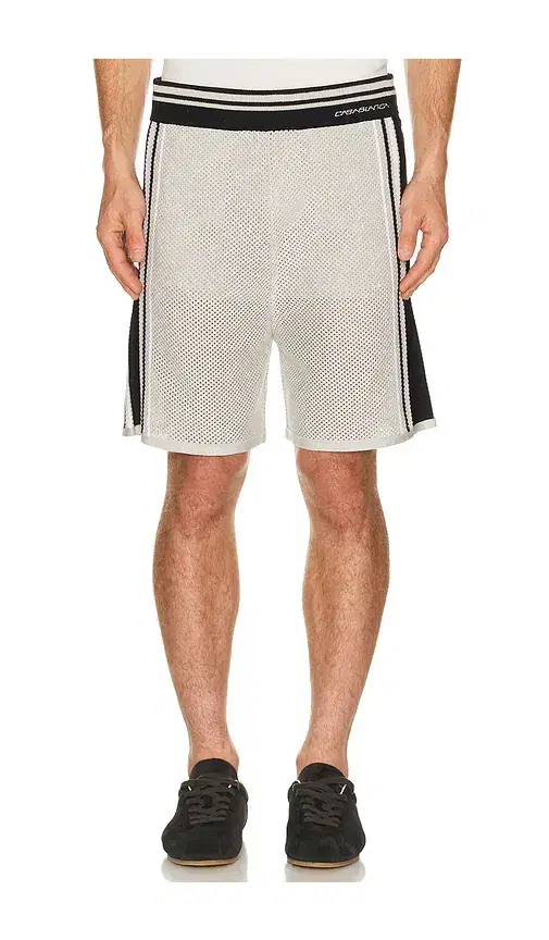 Metallic Mesh Stripe Shorts