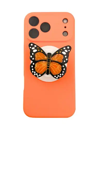Solar Eclipse Hand-Painted Monarch Butterfly Grip Charm | Thumbnail 2