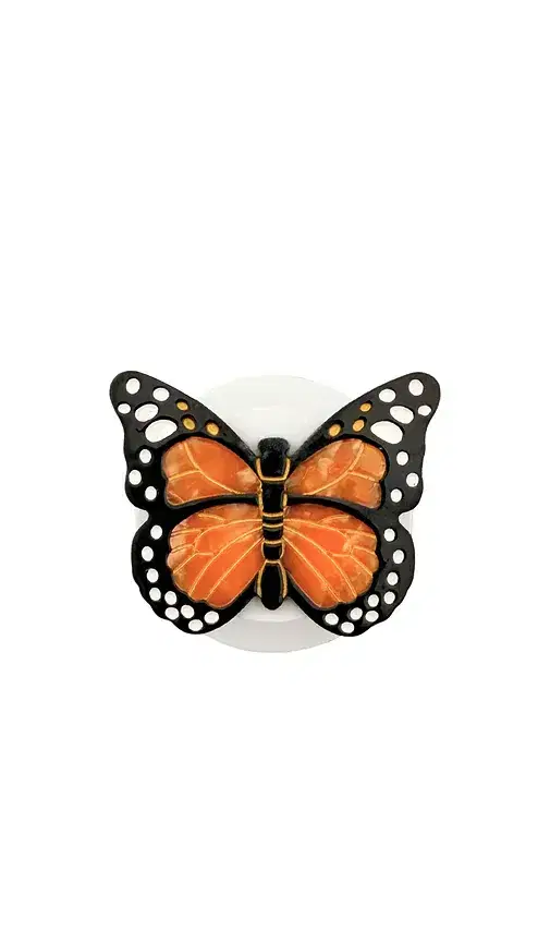 Solar Eclipse Hand-Painted Monarch Butterfly Grip Charm