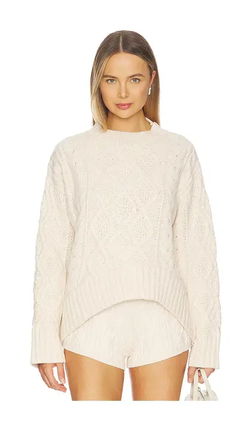 LIONESS Liaison Cable Knit Pullover