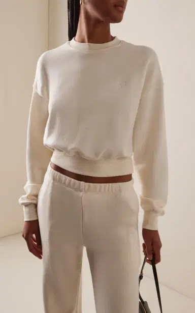 ÉTERNE Cropped Cotton-Modal Sweatshirt | Thumbnail 2 ÉTERNE Cropped Cotton-Modal Sweatshirt | Thumbnail 2