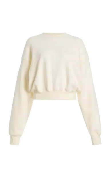 ÉTERNE Cropped Cotton-Modal Sweatshirt | Thumbnail 1 ÉTERNE Cropped Cotton-Modal Sweatshirt | Thumbnail 1