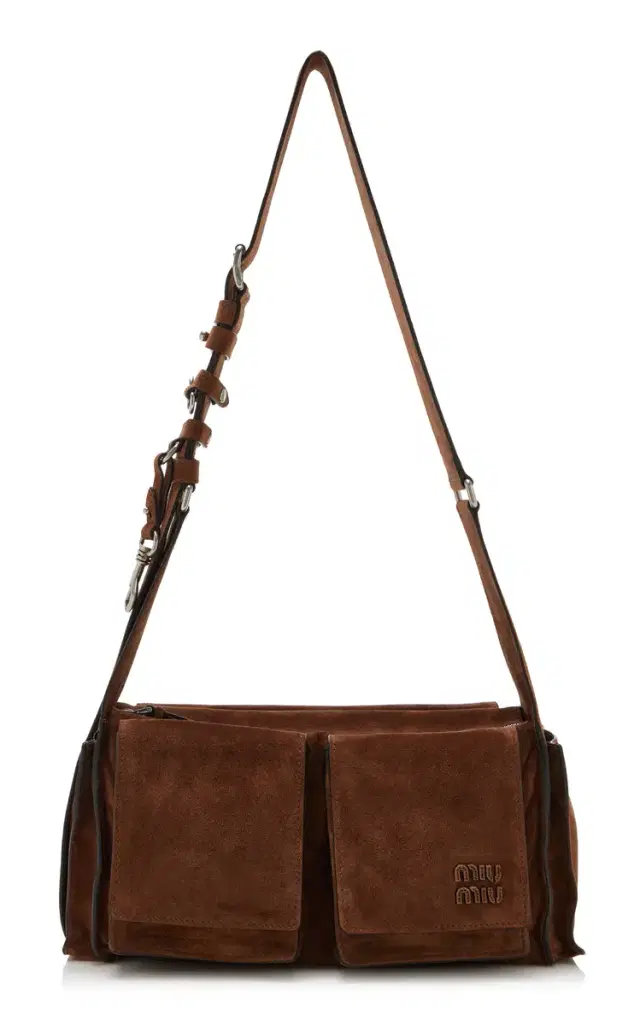Miu Miu Utilitaire Suede Shoulder Bag