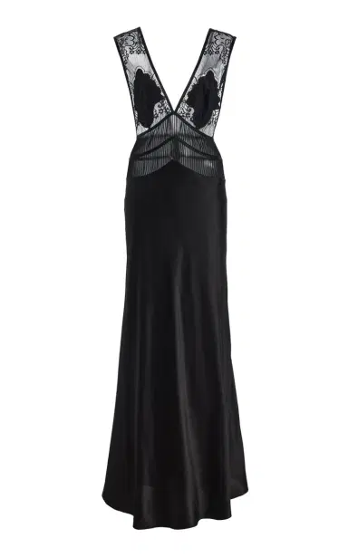 SLEEPING WITH JACQUES Exclusive Pascal Lace-Inset Silk Maxi Dress | Thumbnail 7 SLEEPING WITH JACQUES Exclusive Pascal Lace-Inset Silk Maxi Dress | Thumbnail 7