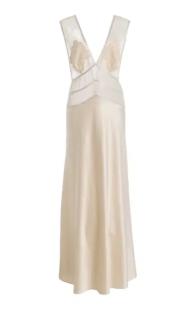 SLEEPING WITH JACQUES Exclusive Pascal Lace-Inset Silk Maxi Dress | Thumbnail 8 SLEEPING WITH JACQUES Exclusive Pascal Lace-Inset Silk Maxi Dress | Thumbnail 8
