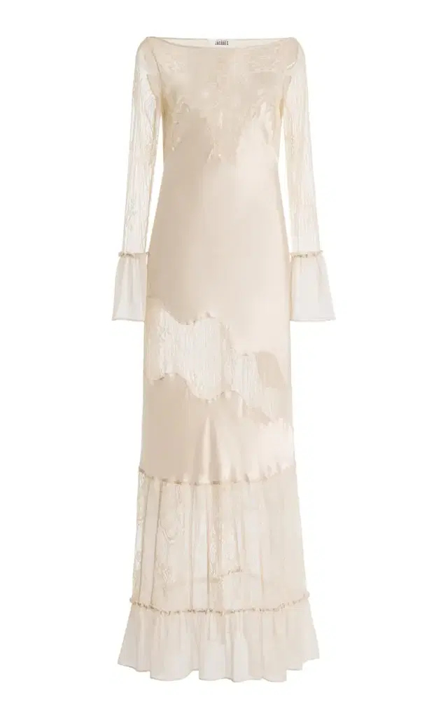 Erica Lace-Inset Silk Maxi Dress