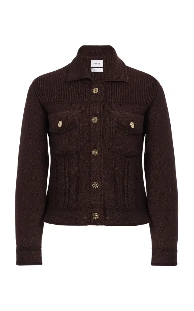 Barrie Fitted Cashmere-Denim Jacket