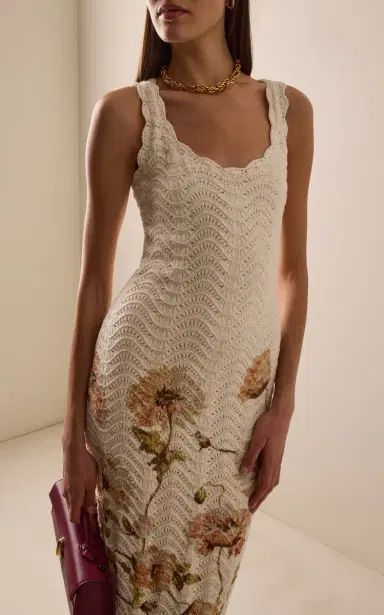 Cara Cara Orel Crocheted Cotton Midi Dress | Thumbnail 3