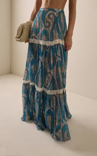 Etro Tiered Silk Maxi Skirt | Thumbnail 3