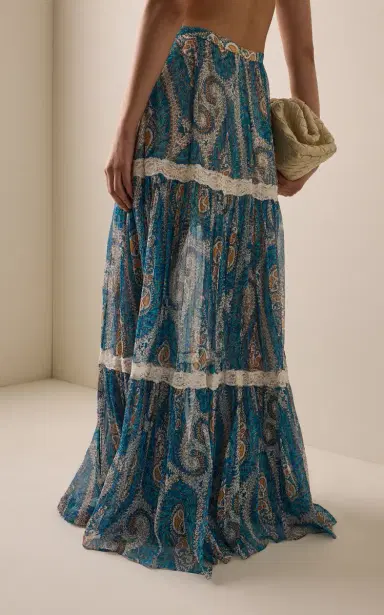 Etro Tiered Silk Maxi Skirt | Thumbnail 4