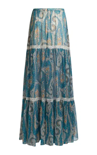 Etro Tiered Silk Maxi Skirt | Thumbnail 5