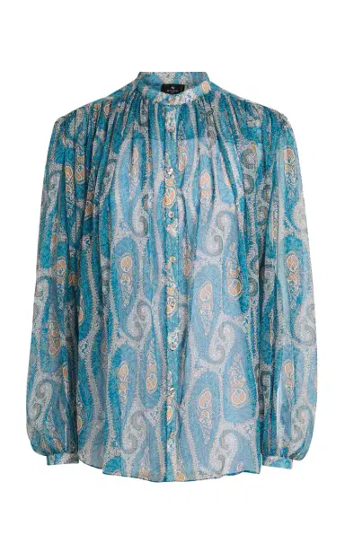 Etro Pleated Silk Shirt | Thumbnail 1