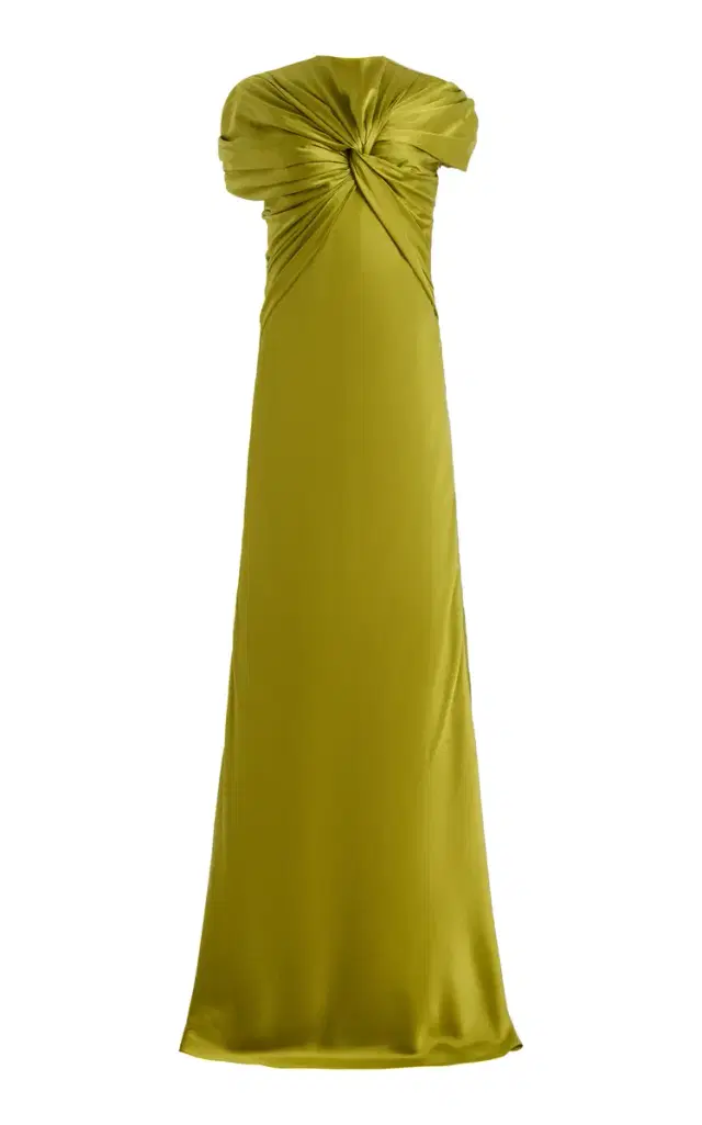 DEME Exclusive The Clover Twisted Silk-Satin Maxi Dress