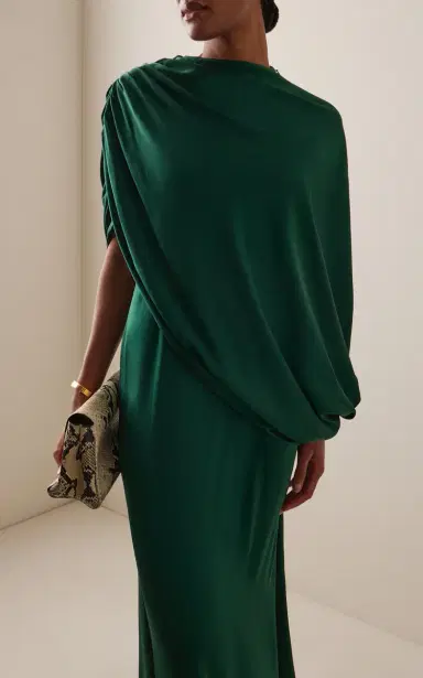 DEME Exclusive The Talia Draped Silk-Satin Maxi Dress | Thumbnail 2 DEME Exclusive The Talia Draped Silk-Satin Maxi Dress | Thumbnail 2