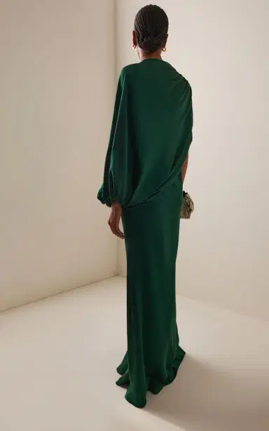 DEME Exclusive The Talia Draped Silk-Satin Maxi Dress | Thumbnail 4 DEME Exclusive The Talia Draped Silk-Satin Maxi Dress | Thumbnail 4