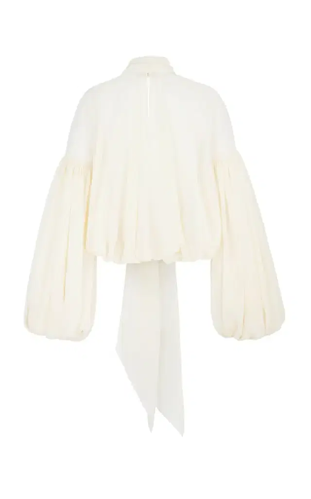 DE LA VALI Solana Crepe Tie-Neck Top