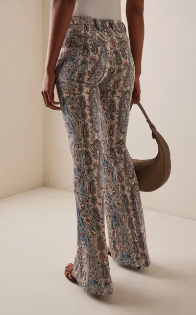 Etro Paisley-Jacquard Cotton-Blend Flared Trousers | Thumbnail 4 Etro Paisley-Jacquard Cotton-Blend Flared Trousers | Thumbnail 4