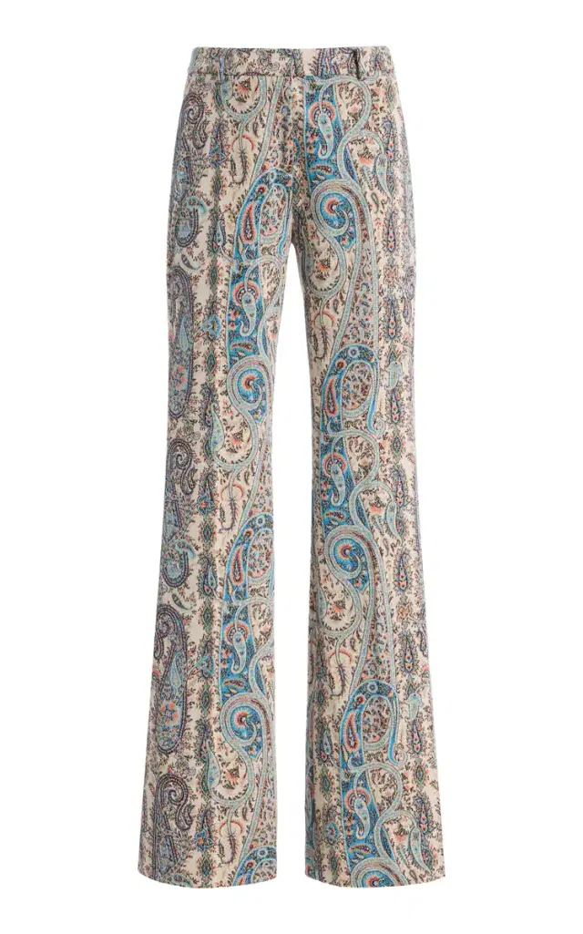 Etro Paisley-Jacquard Cotton-Blend Flared Trousers